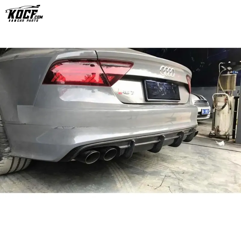 2012-15 PD Style Carbon Fiber Rear Bumper Lip Diffuser Spoiler For Audi A7 S-line S7