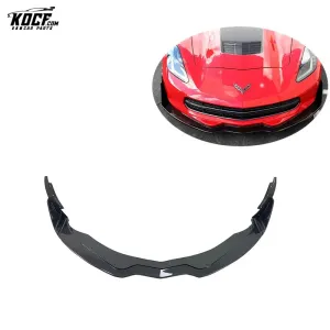 2013 Carbon Fiber Front Bumper Splitter Lip with Canards For Corvette C7 Z06