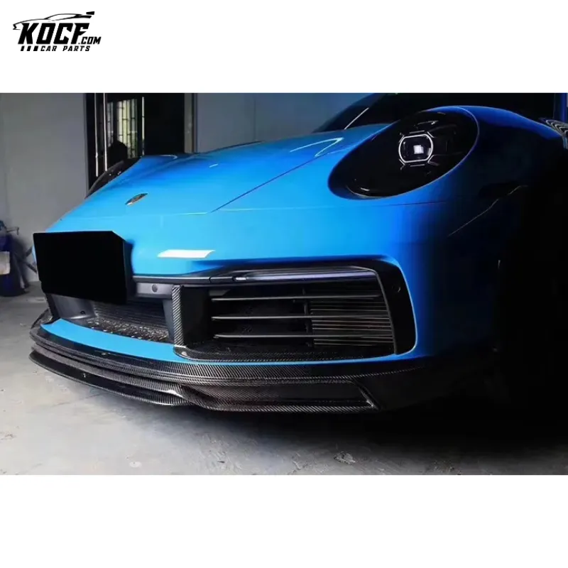 2020 TA style Carbon Fiber Body kit Front Lip Spoiler Side Skirts Diffuser For Porsche 911 992 Carrera S