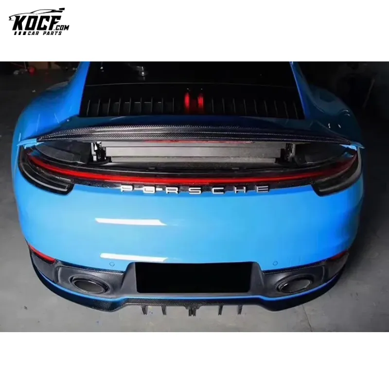 2020 TA style Carbon Fiber Body kit Front Lip Spoiler Side Skirts Diffuser For Porsche 911 992 Carrera S