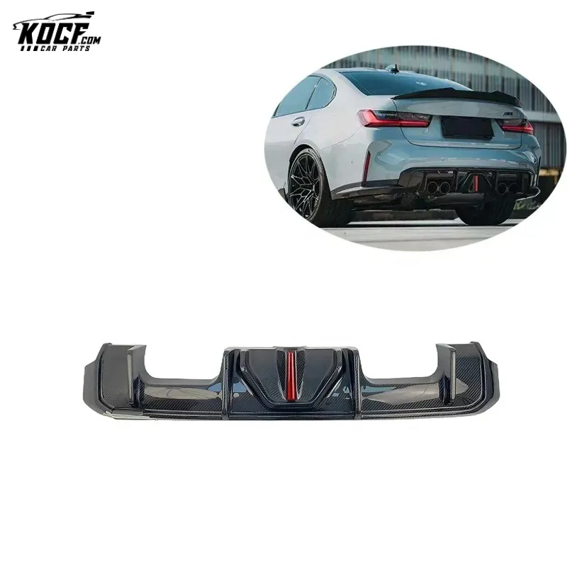 2021  G80 M3 Carbon Fiber Rear Bumper Diffuser Lip With LED Light High Quality Fit For BMW G80 G82 G83 M3 M4