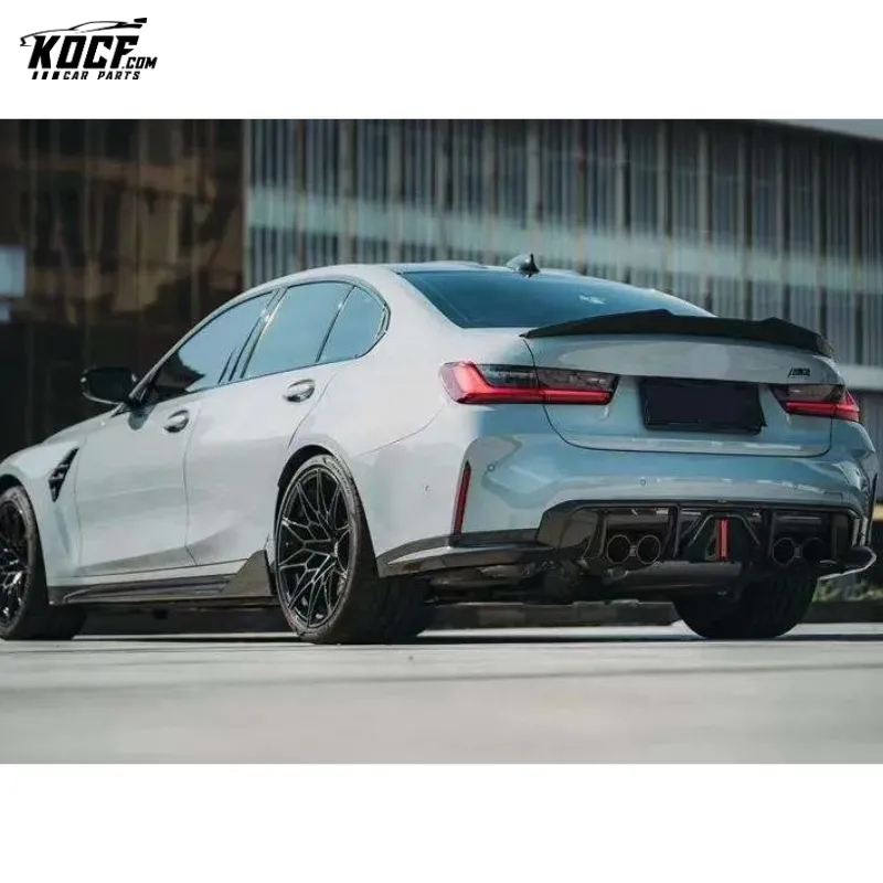 2021  G80 M3 Carbon Fiber Rear Bumper Diffuser Lip With LED Light High Quality Fit For BMW G80 G82 G83 M3 M4