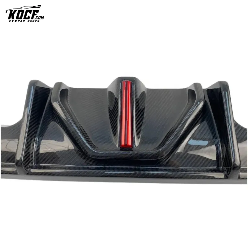 2021  G80 M3 Carbon Fiber Rear Bumper Diffuser Lip With LED Light High Quality Fit For BMW G80 G82 G83 M3 M4