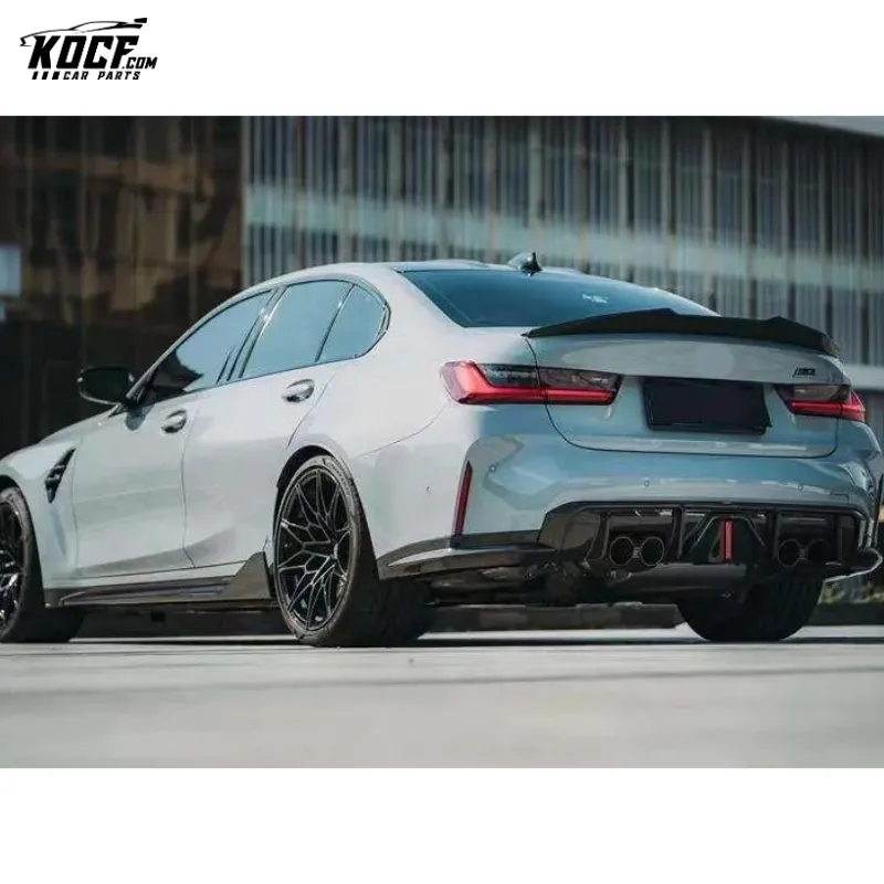 2021  G80 M3 Carbon Fiber Rear Bumper Diffuser Lip With LED Light High Quality Fit For BMW G80 G82 G83 M3 M4