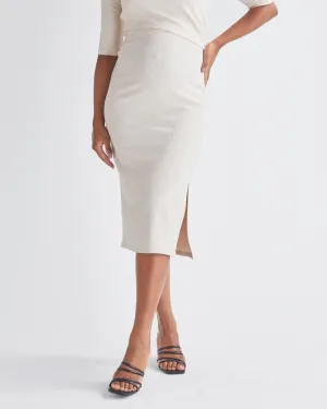 Athena Maternity Pencil Midi Skirt In Cream