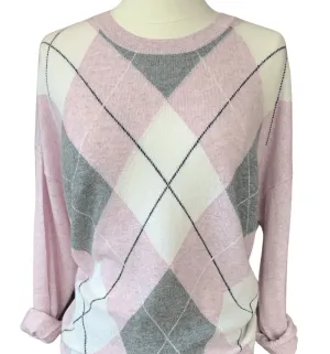 Autumn Cashmere - Argyle Crew in Pink Heather