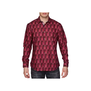 Avalon Men’s Long-Sleeve Red Satin Shirt