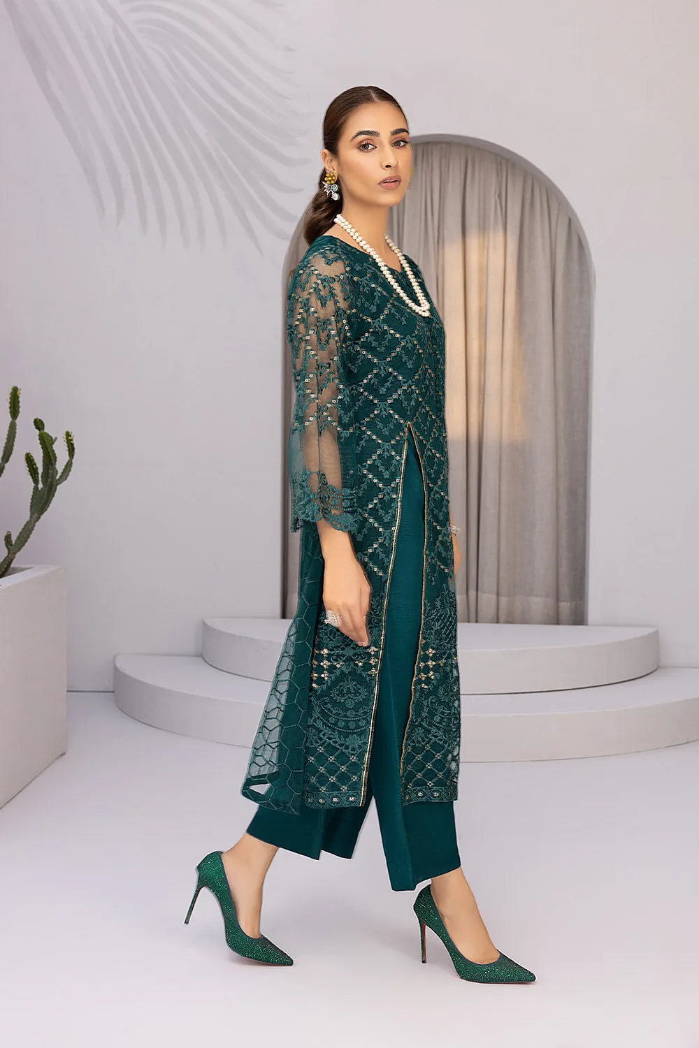 Azure Luxury Embroidered Formal Shirts – Emerald