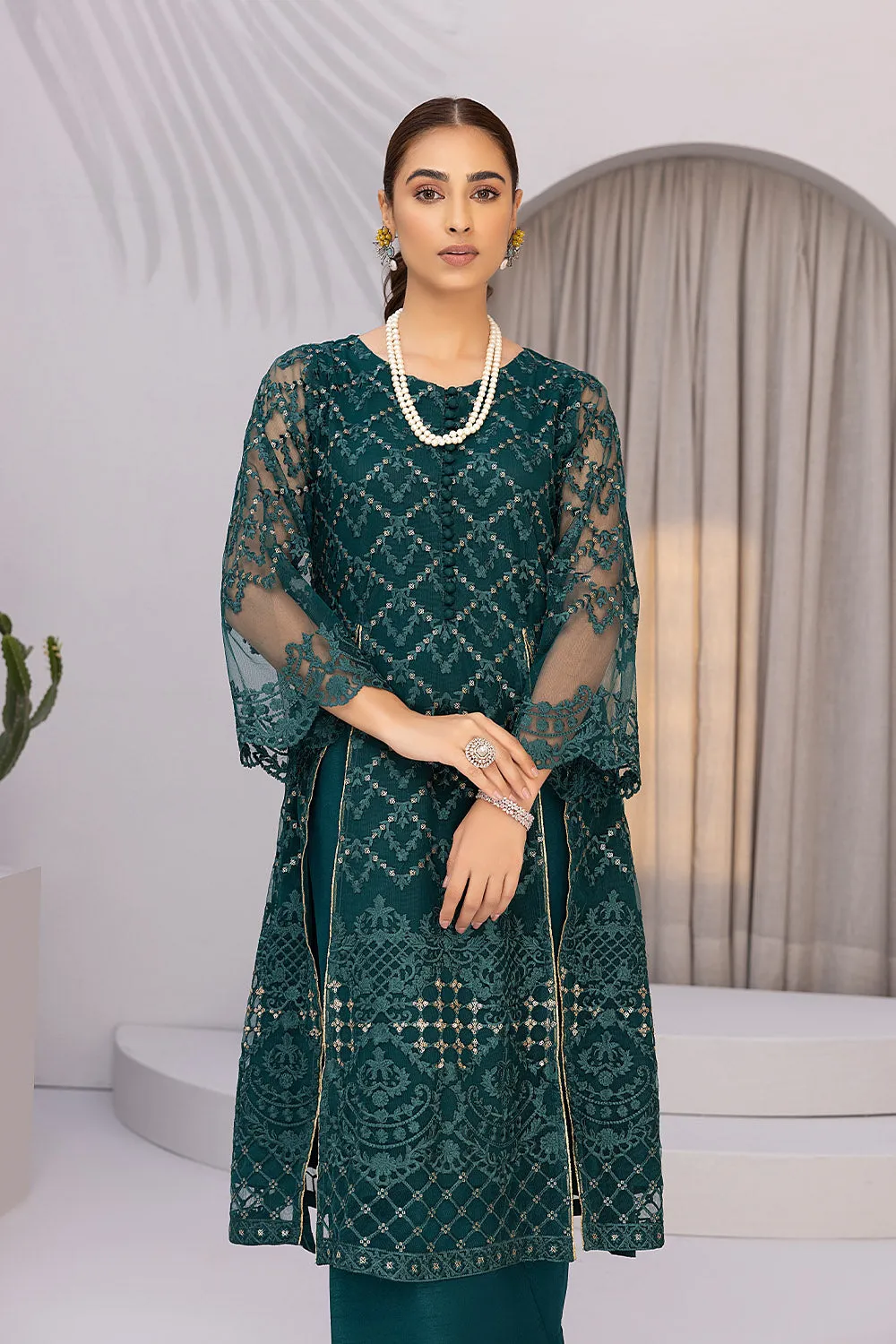 Azure Luxury Embroidered Formal Shirts – Emerald