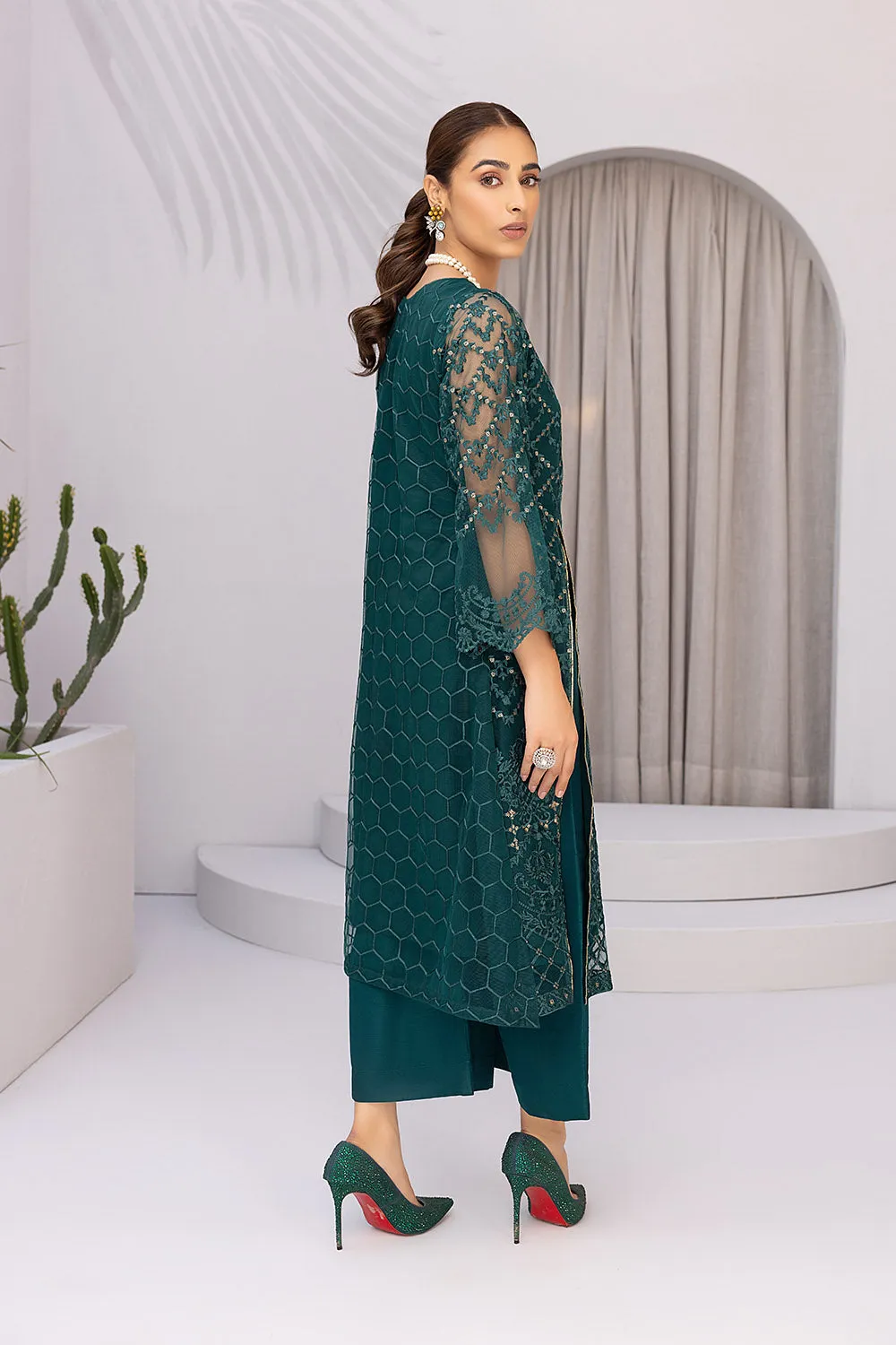 Azure Luxury Embroidered Formal Shirts – Emerald