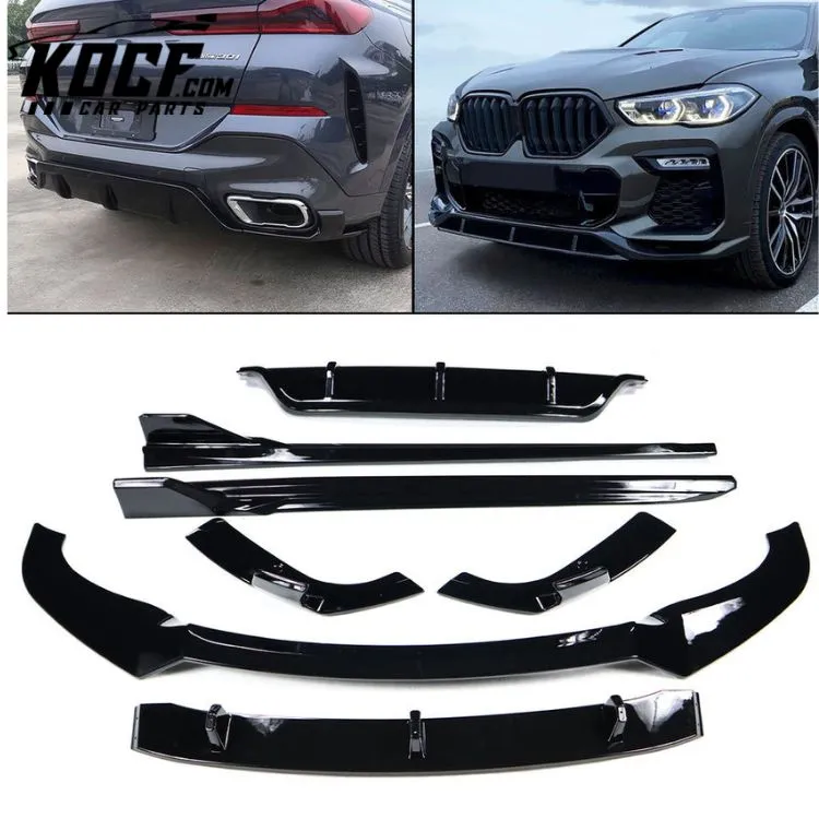 B Style X6 G06 M Performance ABS Material Front Lip Diffuser Side Skirts Gloss Black Body Kit For Bmw X6 G06 2019 