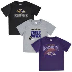 Baltimore Ravens Boys 3-Pack Short Sleeve Tees