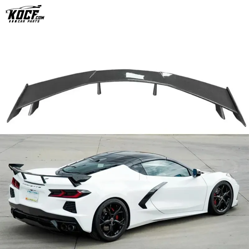 C8 Z07 Z51 OE style Carbon Fiber High Wing Spoiler for Chevrolet Corvette C8 2-Door Coupe 2020-2022