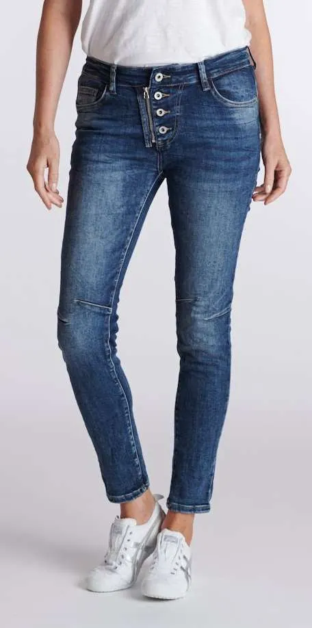 Classic Button Fly Jeans From Italian Star - Denim