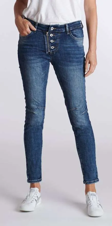 Classic Button Fly Jeans From Italian Star - Denim