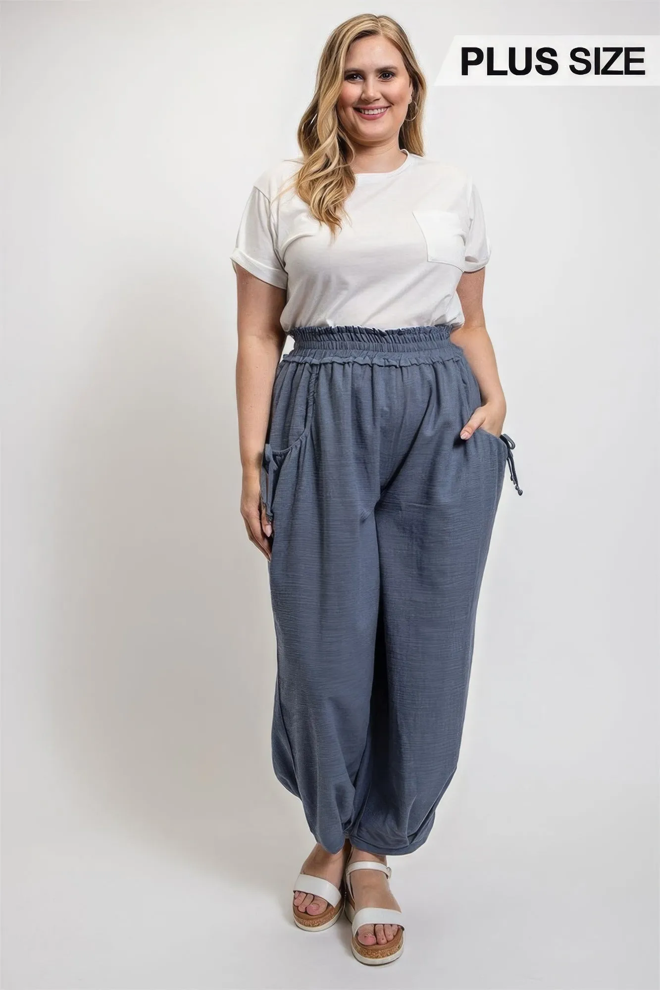 Comfortable Plus Size Relaxed Fit Trousers with Side Pockets