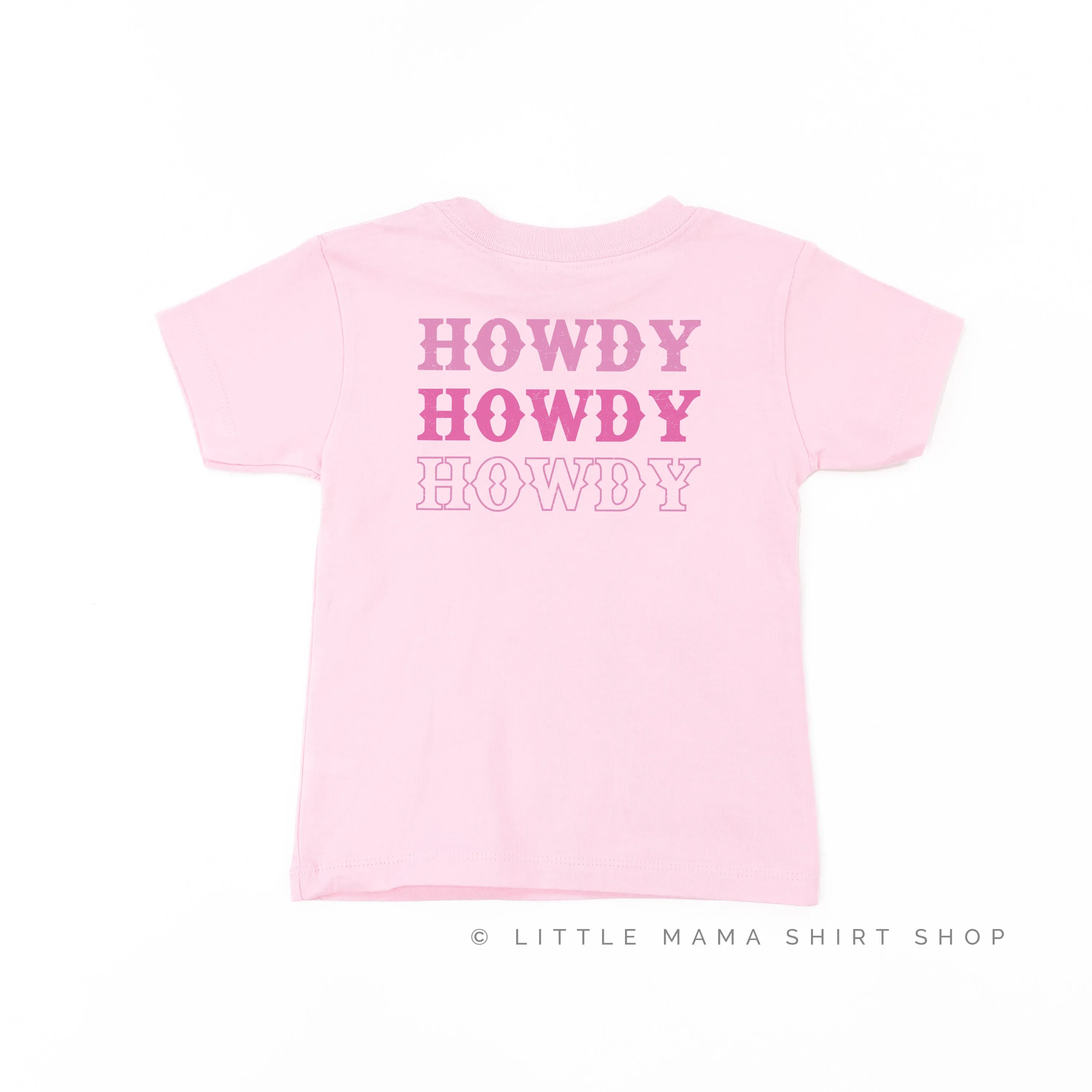 Cowgirl at Heart - Disco (Pocket) w/ Howdy x3 on Back - Distressed Design - Short Sleeve Child Shirt