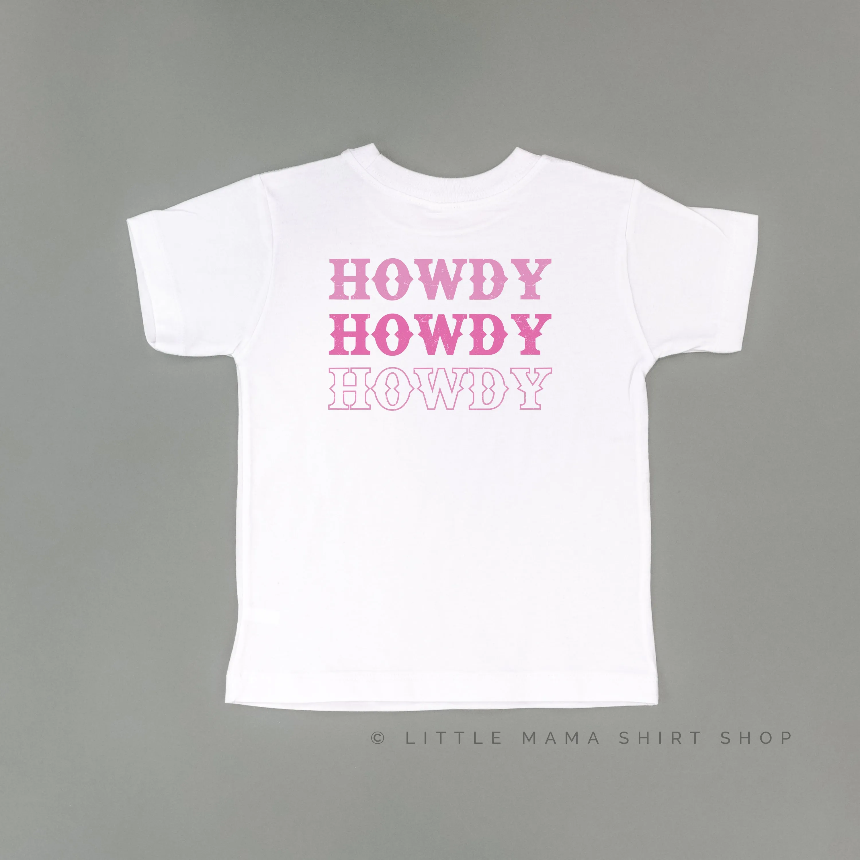 Cowgirl at Heart - Disco (Pocket) w/ Howdy x3 on Back - Distressed Design - Short Sleeve Child Shirt