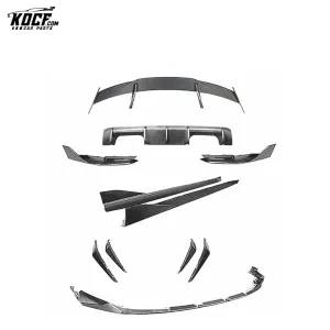 Customization M3 G80 Aero kit V-style Carbon Fiber Front Bumper Lip Spoiler Side Skirts For BMW G80 M3 G82 M4 2021