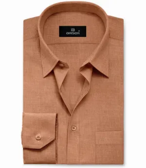 Davos - Light Orange Formal Shirts for Men | Ariser