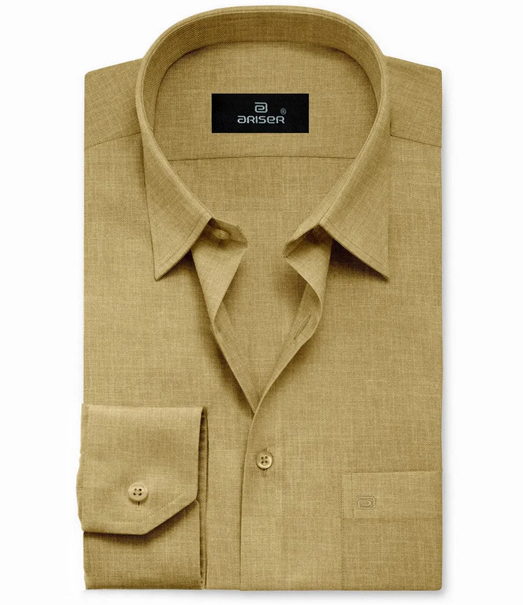 Davos - Mustard Yellow Formal Shirts for Men | Ariser