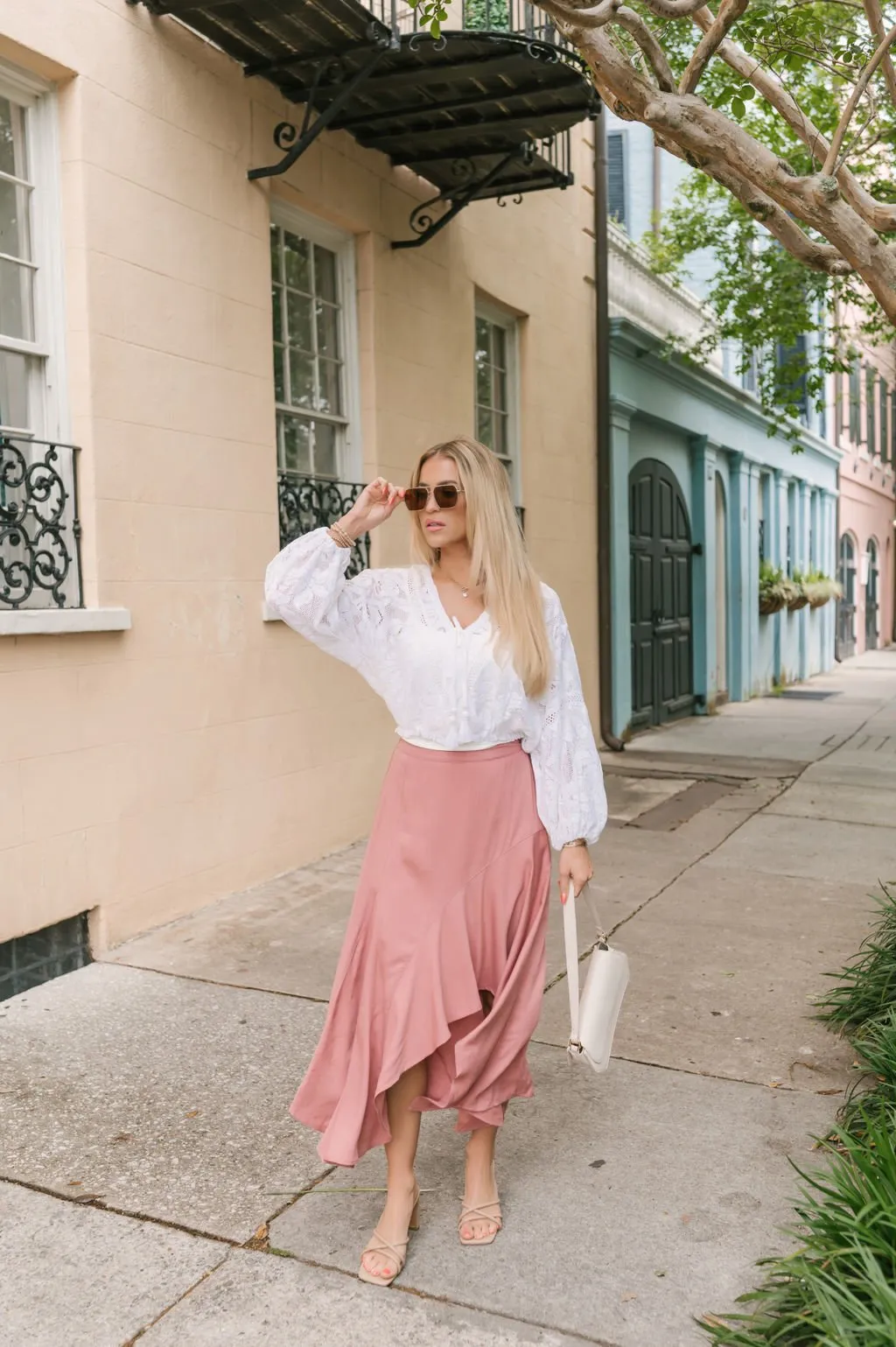 Dusty Rose Asymmetrical Midi Skirt - FINAL SALE