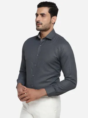 Grey Dobby Slim Fit Party wear Shirt | Greenfibre