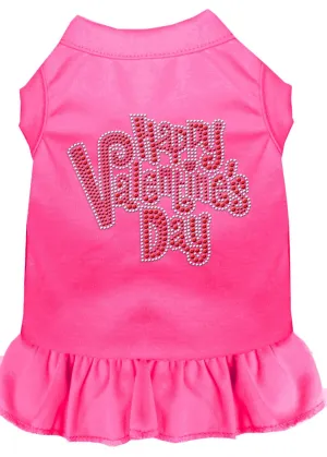 Happy Valentines Day Rhinestone Dress Bright Pink 4x (22)