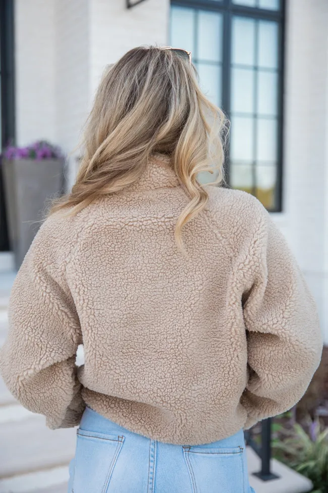 Headed To The Slopes Beige Sherpa Pullover SALE