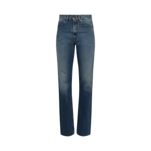 High Waist Straight Leg Jeans in Blue