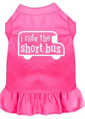 I Ride The Short Bus Screen Print Dress Bright Pink 4x (22)