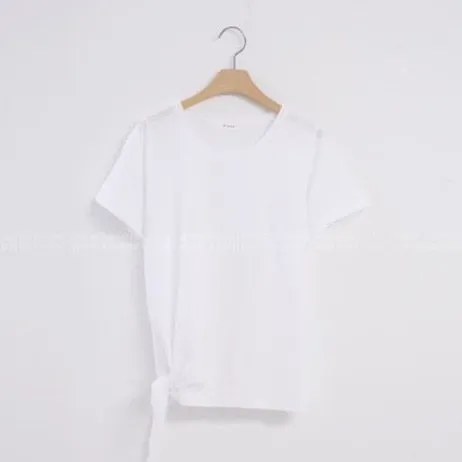 Irregular knot cotton Split Short Sleeves Casual Tees