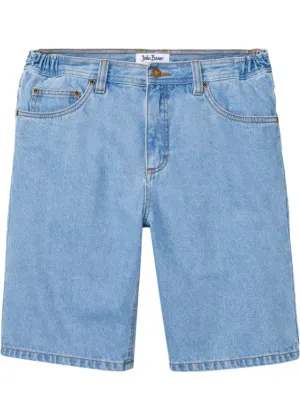 Jeans shorts with side elastic waistband classic fit John Baner Jeanswear, blue