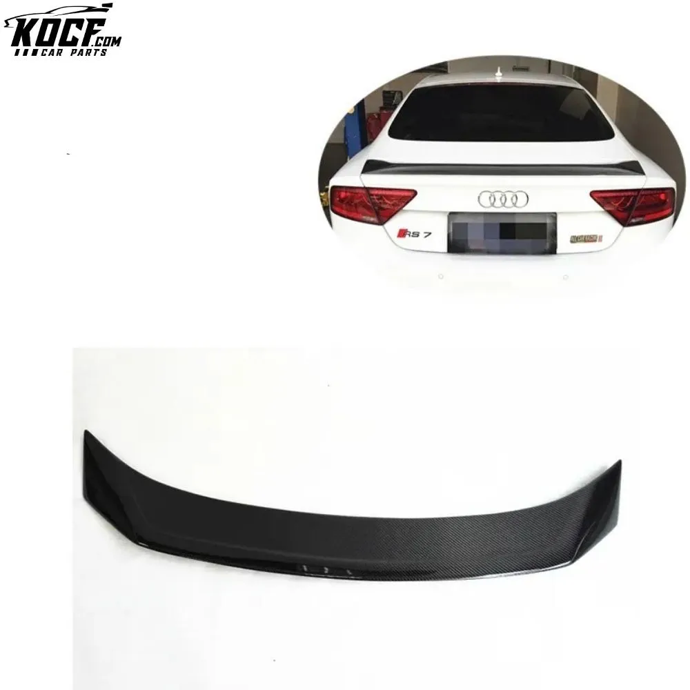 KZ style carbon fiber rear trunk spoiler for Audi A7 S7 RS7 13-15