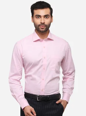 Light Pink Solid Regular Fit Formal Shirt | JadeBlue