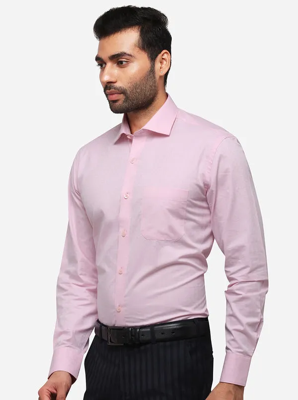 Light Pink Solid Regular Fit Formal Shirt | JadeBlue