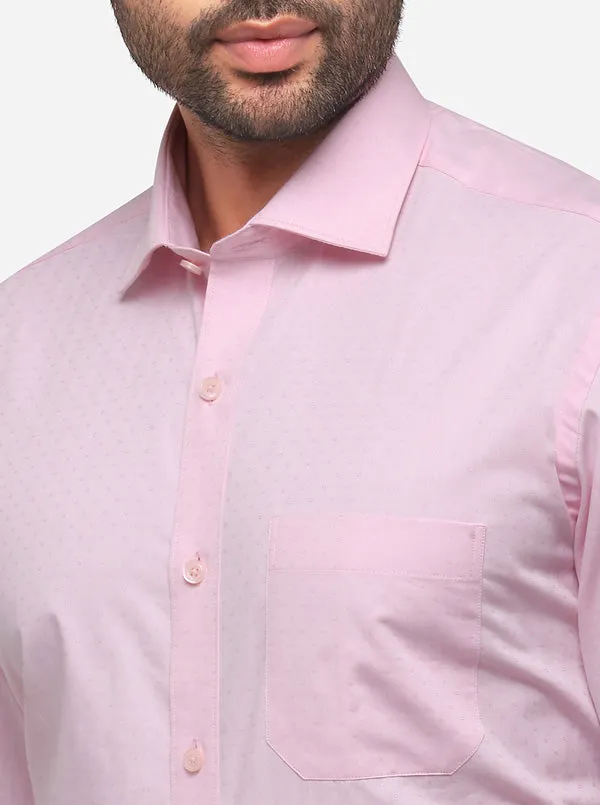 Light Pink Solid Regular Fit Formal Shirt | JadeBlue