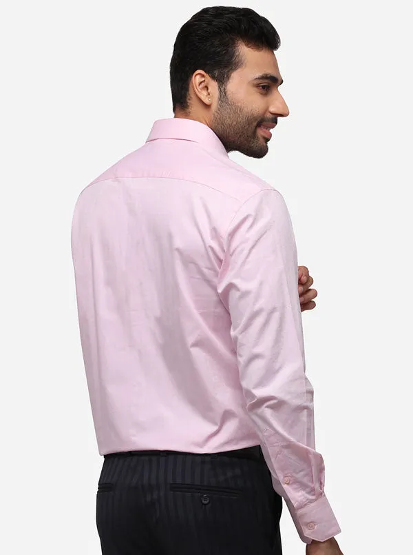 Light Pink Solid Regular Fit Formal Shirt | JadeBlue