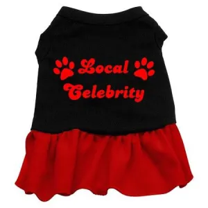 Local Celebrity Screen Print Dress  Black with Red XL (16)