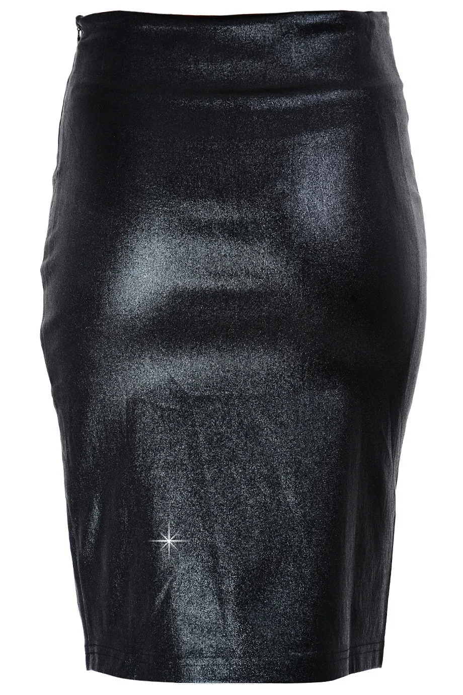 LUCY PARIS LOREIN Metallic Black Pencil Skirt