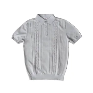 Men's Cable Jacquard Polo Shirt