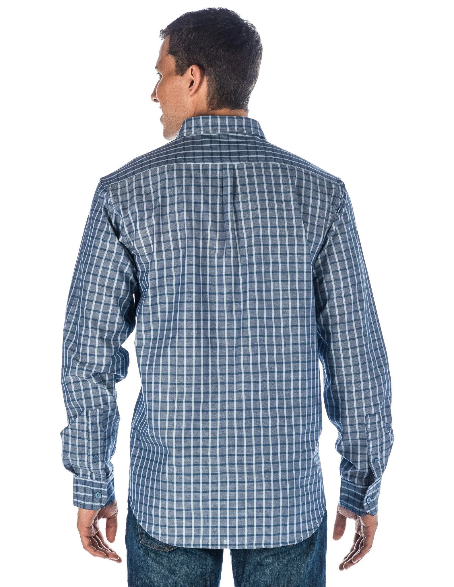 Men's Comfort-Fit Cotton Chambray Casual Shirt