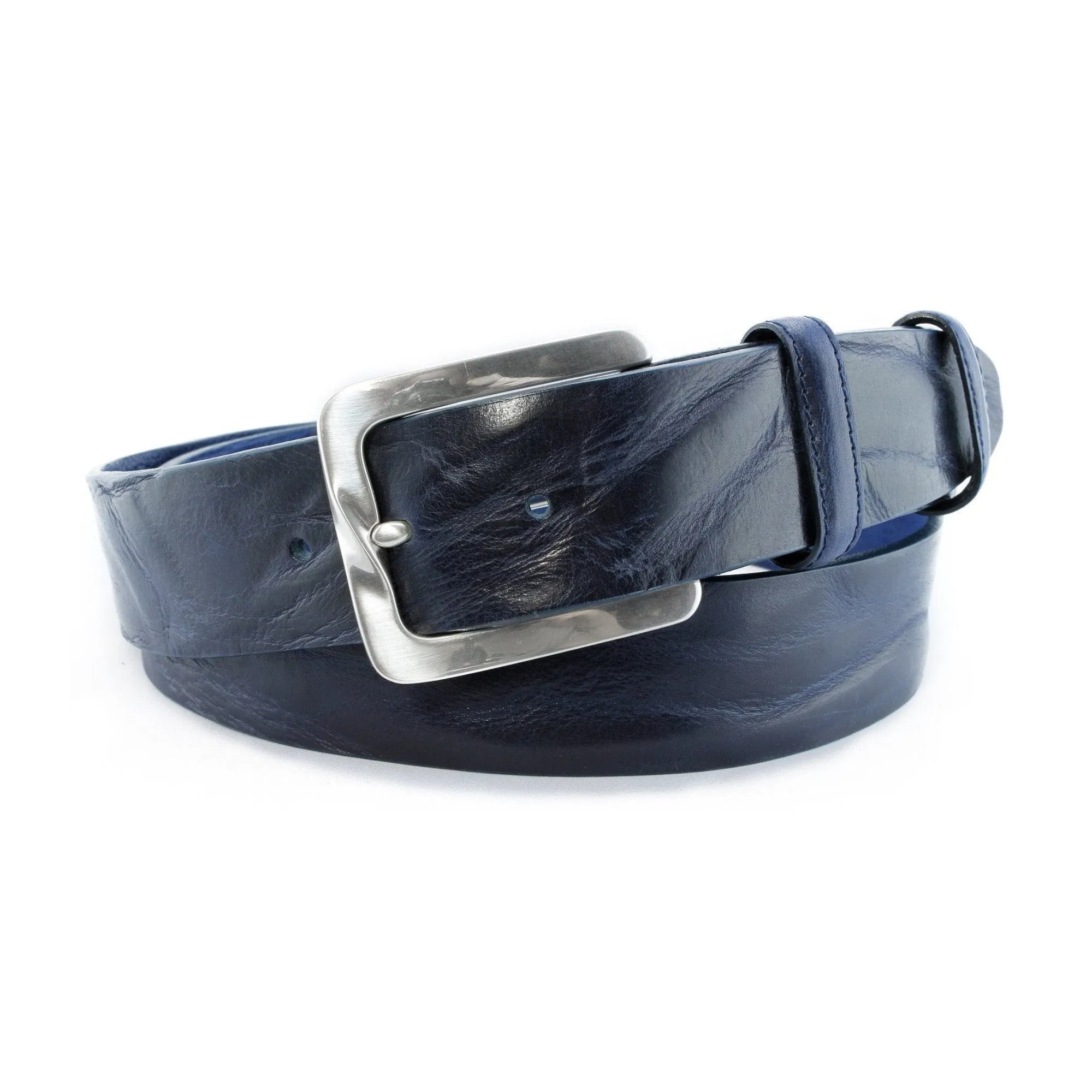 Midnight blue vintage feel belt with twist buckle