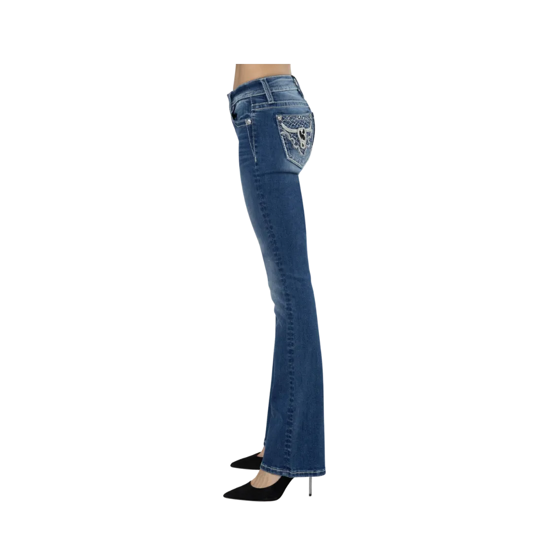 Miss Me Women's Silver Western Charm Bootcut Jeans