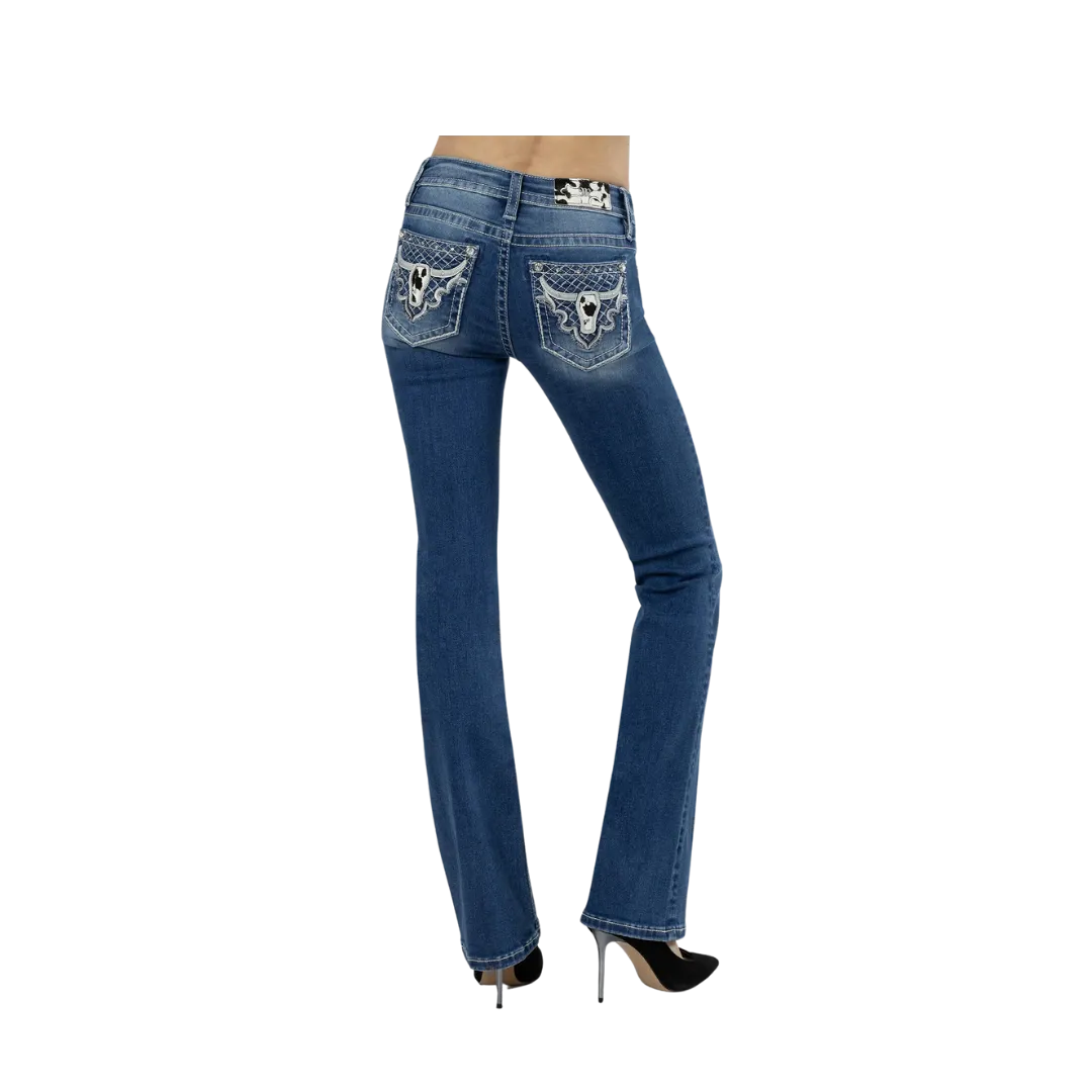 Miss Me Women's Silver Western Charm Bootcut Jeans