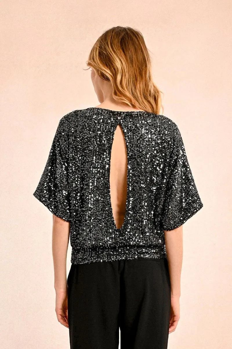 Molly Bracken Sequin Top Gun Metal