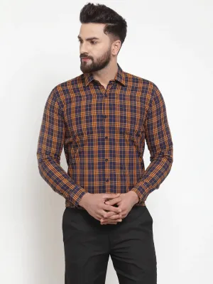 Multi Men'S Cotton Checked Formal Shirts