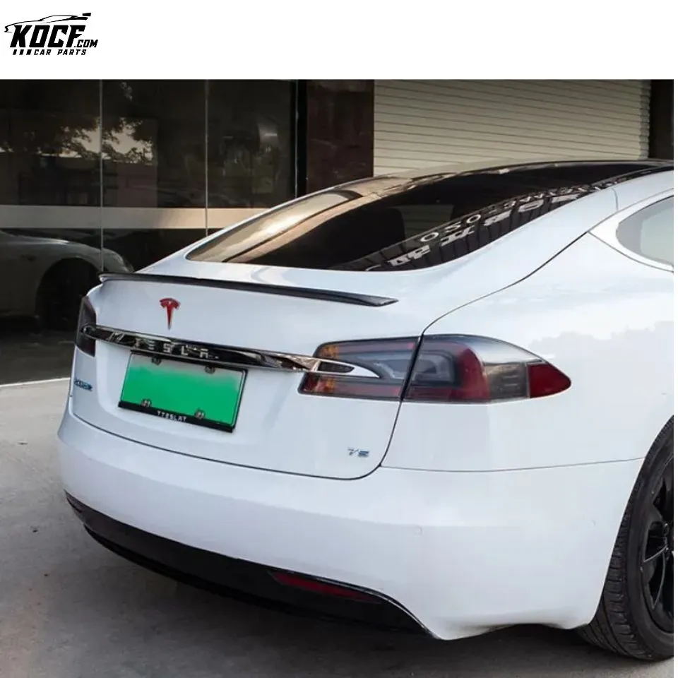 OE style Carbon Fiber Rear Trunk Lid Spoiler For Tesla Model S 2014 