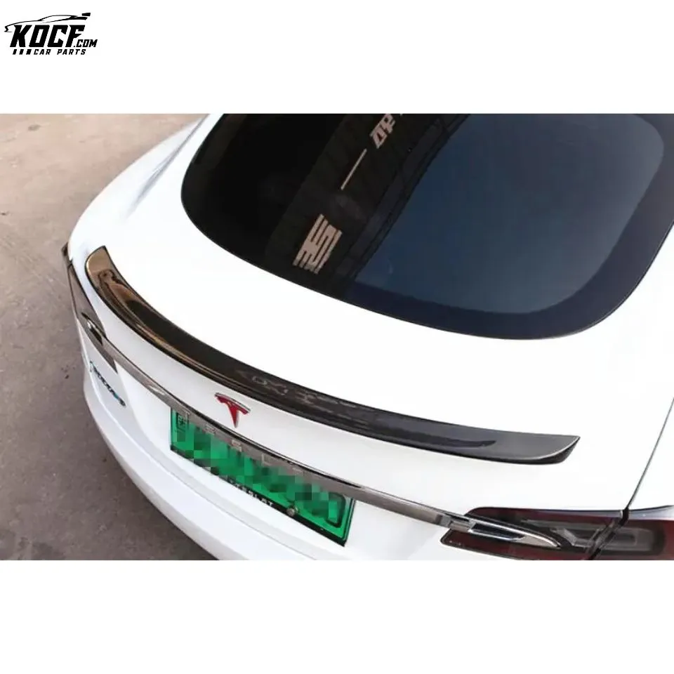 OE style Carbon Fiber Rear Trunk Lid Spoiler For Tesla Model S 2014 