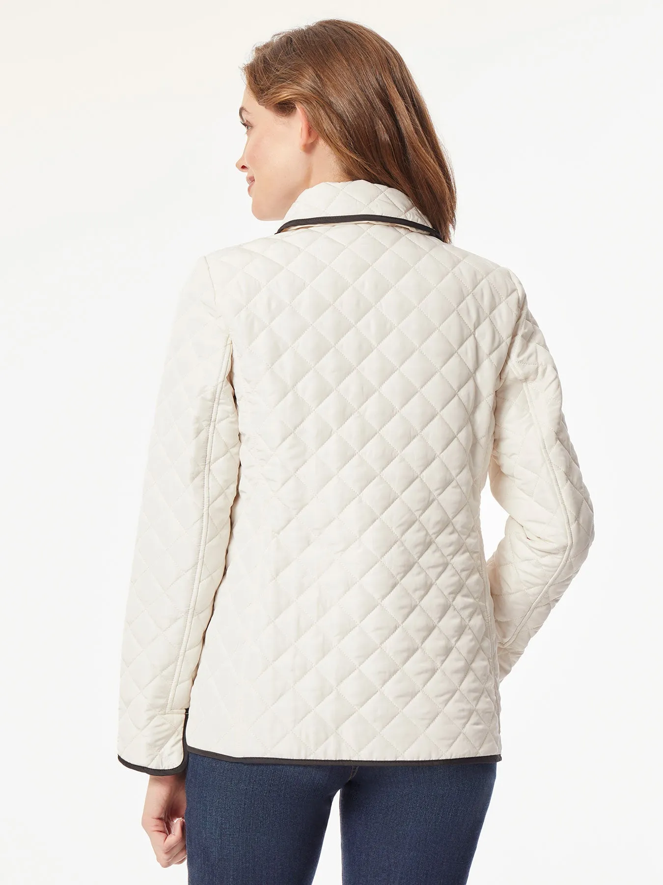 Petite Five-Button Quilted Jacket